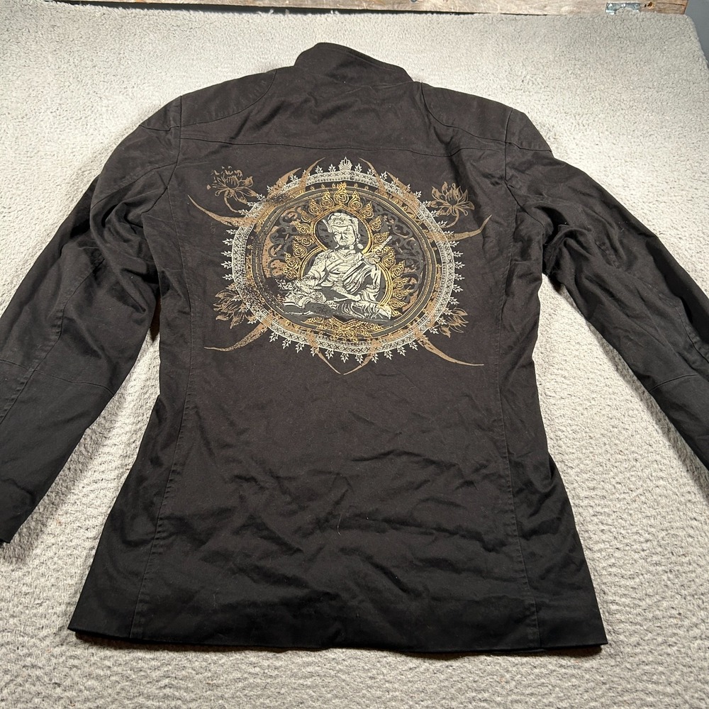 Royal Underground Jacket Women XL Black Full Zip Grunge Rave Military Y2K
